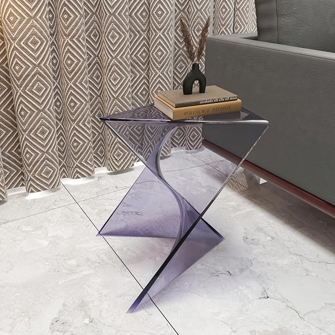 LeisureMod 15.75" Clear Stackable Plastic Side Table - Image 4