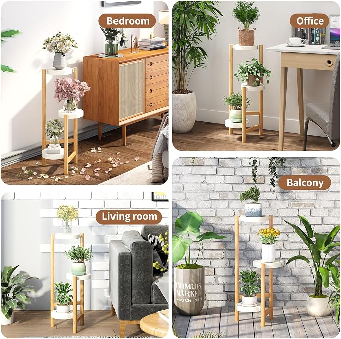 FILWH Plant Stand Indoor Outdoor Plant Rack 3 Tier 3 Potted Flower Holder - Image 6