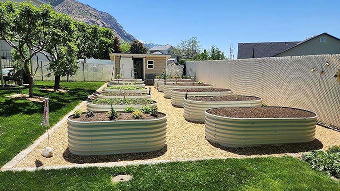 A ANLEOLIFE 4-Set 8X4X2 ft Galvanized Raised Garden Bed Kit, Oval Metal Deep - Image 4
