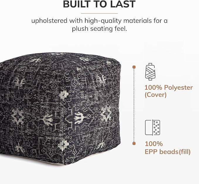Anji Mountain 100% Handmade & Handcrafted Comfortable Home Décor Pouf Ottoman - Image 7
