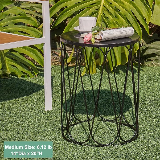 Y&M Set of 3 Patio Side Table for Living Room, Indoor End Tables for Bedroom - Image 3