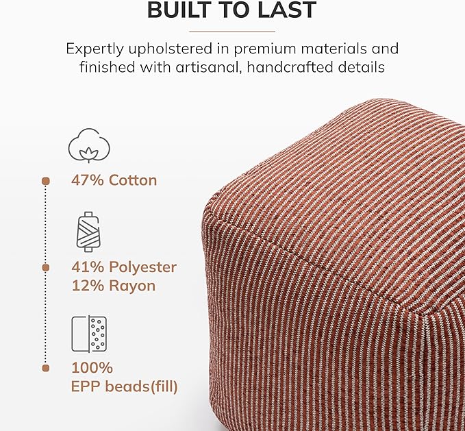 Anji Mountain 100% Handmade & Handcrafted Comfortable Home Décor Pouf Ottoman - Image 6