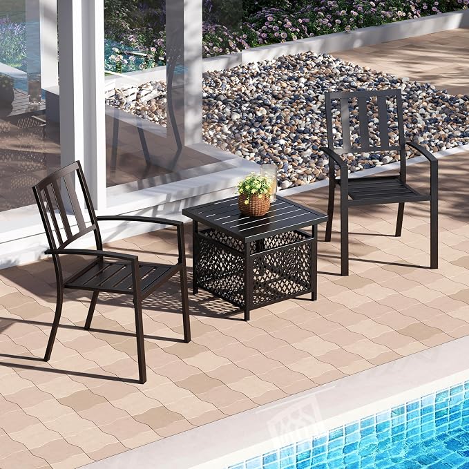 PHI VILLA 3 Piece Outdoor Bistro Set - Image 2