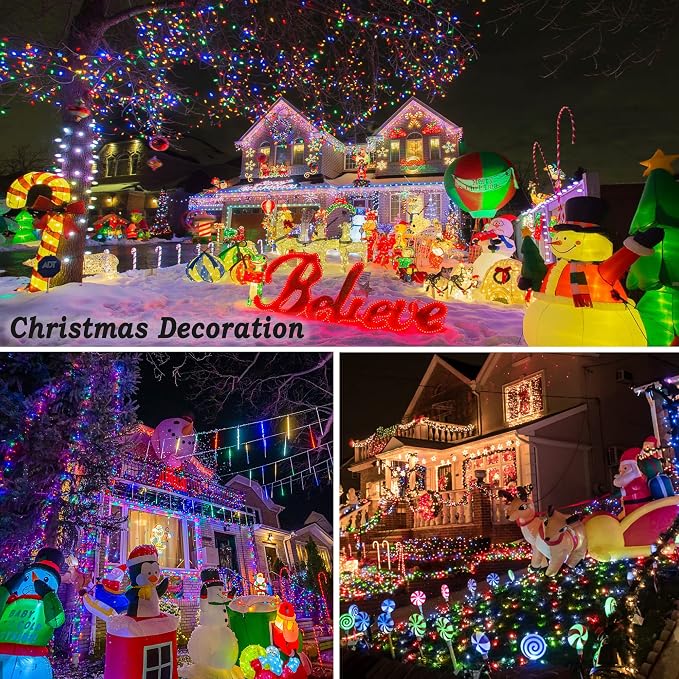 KNONEW 197FT 500 LED Christmas Lights Outdoor String Lights 8 Modes & Memory - Image 8