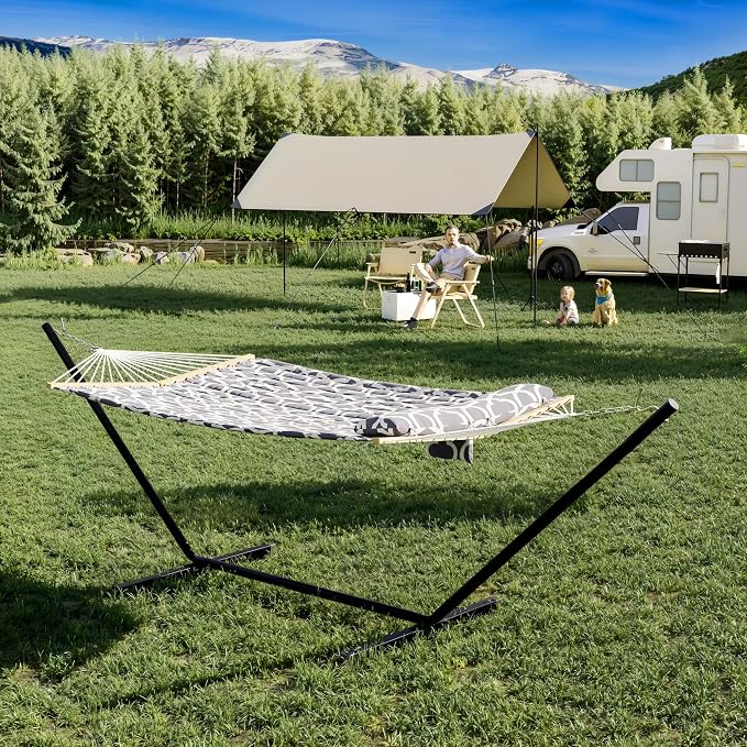 2 Person Outdoor Hammock with Stand, Portable Hammock, Heavy Duty Hammock with - Image 7