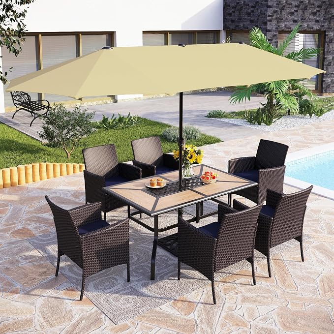 PHI VILLA 7 Piece Outdoor Dining Set by PHIVILLAThepioneerofcomfortablehouseholdsupplies