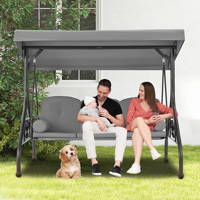 GYUTEI 3-Seat Outdoor Patio Swing - Image 8