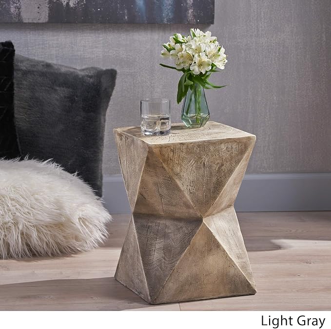Christopher Knight Home Manuel Weight Concrete Accent Table, Light Gray - Image 4