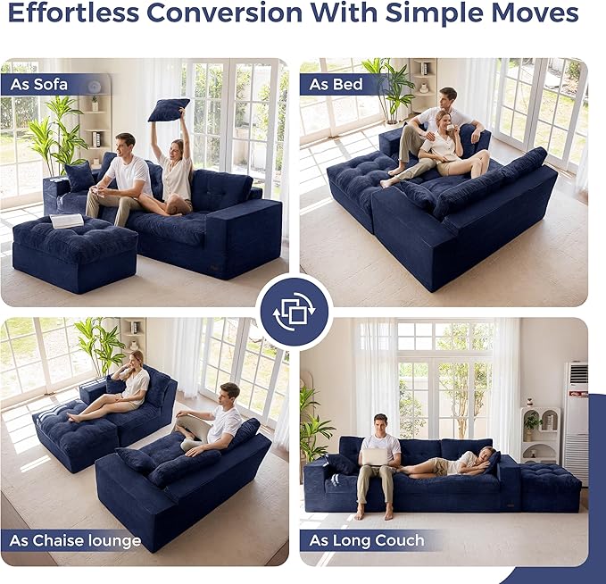 MAXYOYO 104" L Shaped Modular Sectional Sofa - Image 3