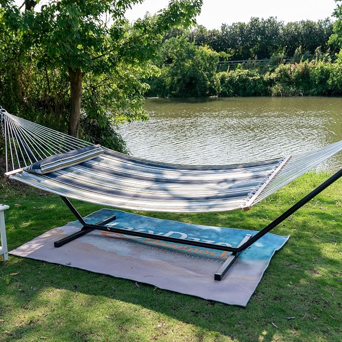 Lazy Daze Hammocks 12 FT Quilted Fabric Double Hammock - Image 7