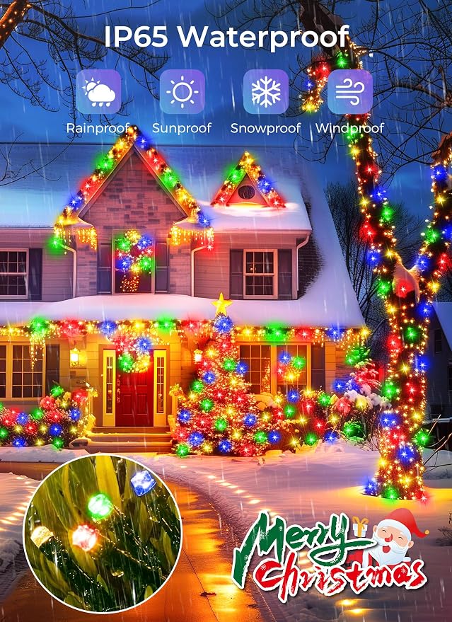 Minetom Solar String Lights for Outside, 4 Pack Total 160FT 400 LED Solar - Image 6