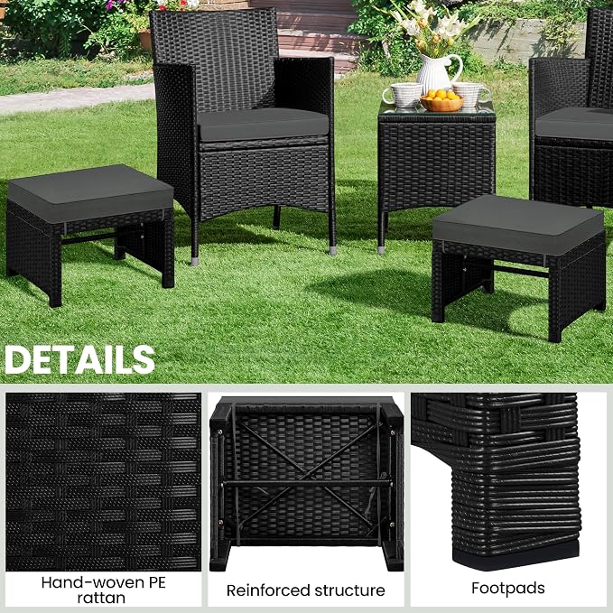 Yaheetech Wicker Ottomans - Image 5