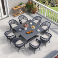 PURPLE LEAF Outdoor Dining Set for 8 All-Weather 9 Piece Patio Aluminium Dining by PURPLELEAF