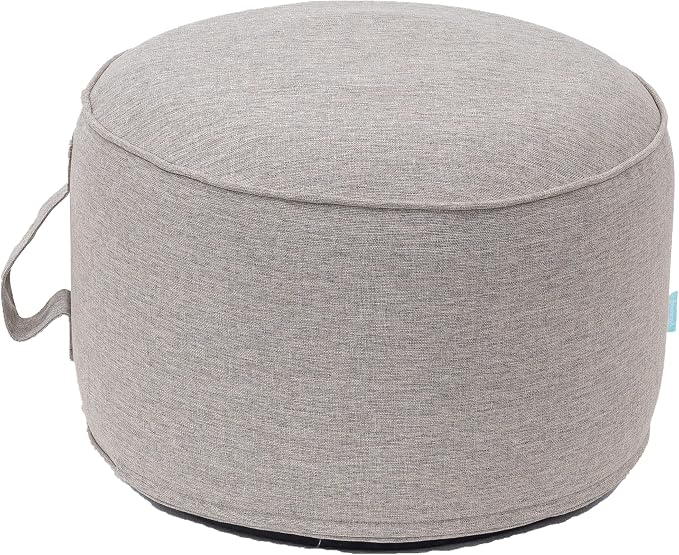QILLOWAY Indoor/Outdoor Inflatable Stool, Round Ottoman, All Weather Foot Rest by QILLOWAY