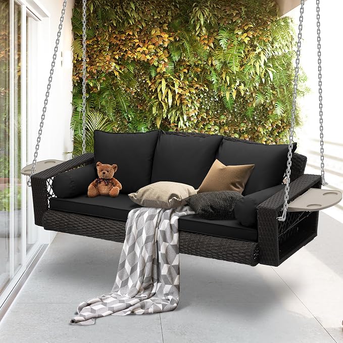 Outdoor Wicker Patio Porch Swing by USSerenaY