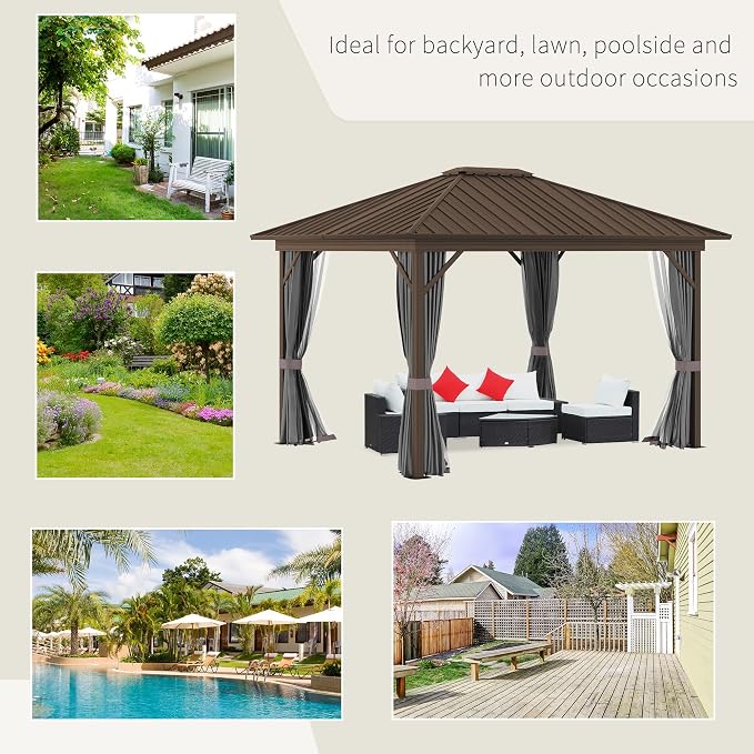 Outsunny 10' x 12' Hardtop Gazebo - Image 5