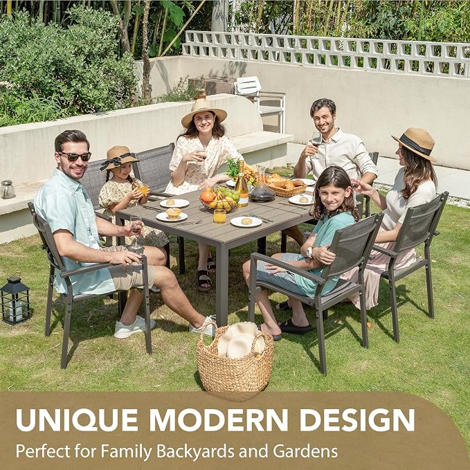 Devoko Patio Dining Set 7 Piece Outdoor Furniture - Image 7