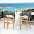 Christopher Knight Home Zax Set of 2 Patio Barstool, Acacia Wood & Rope Outdoor by ChristopherKnightHome