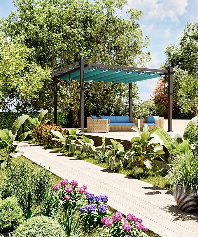 GarveeLife 10x13 ft Aluminum Pergola, Outdoor Metal Pergola - Image 2