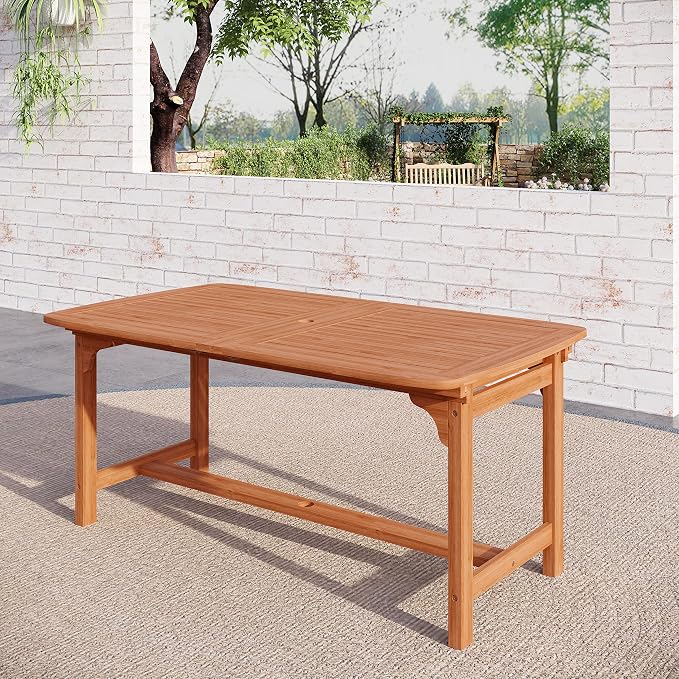 Sophia & William Acacia Wood Expandable Patio Dining Table - Image 4