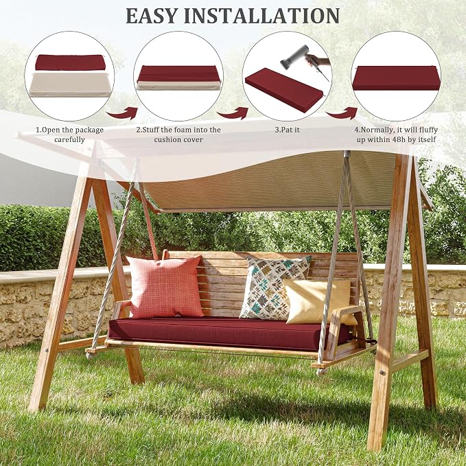 Premium Outdoor Bench Cushions for Patio Furniture 3.5inches Memory Foam Bench - Image 7