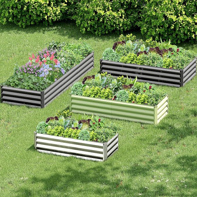 2PCS 6x3x1FT Galvanized Raised Garden Bed, Galvanized Planter Raised Garden - Image 7