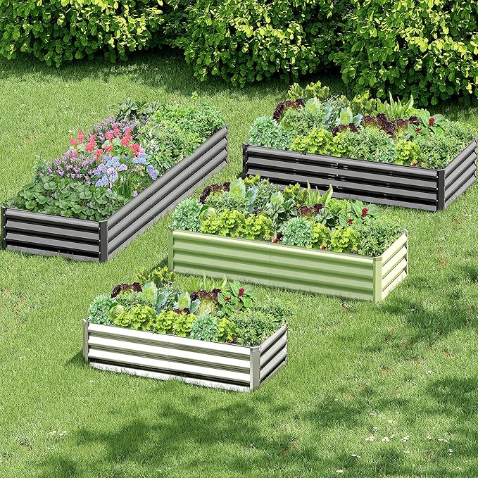 2PCS 6x3x1FT Galvanized Raised Garden Bed, Galvanized Planter Raised Garden - Image 7