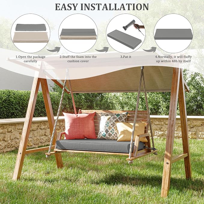 Premium Outdoor Bench Cushions for Patio Furniture 3.5inches Memory Foam Bench - Image 7
