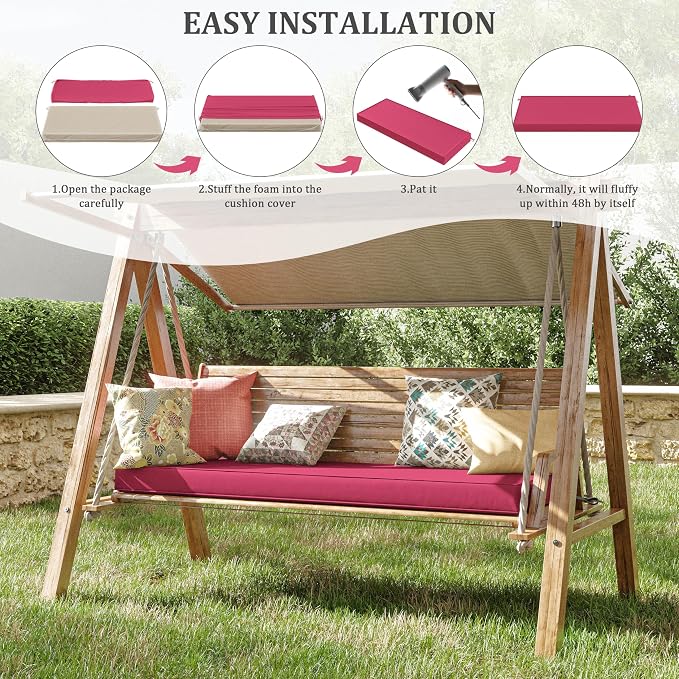 Premium Outdoor Bench Cushions for Patio Furniture 3.5inches Memory Foam Bench - Image 7