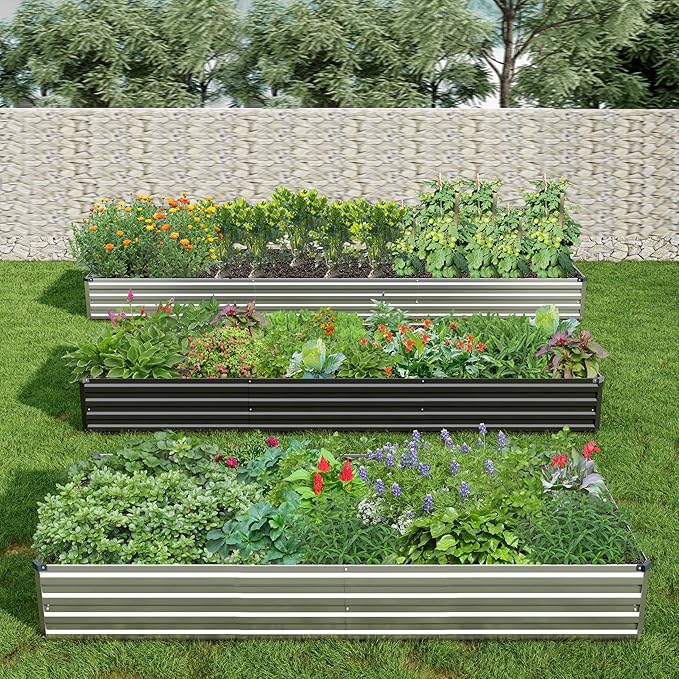 2PCS 6x3x1ft Galvanized Raised Garden Bed Kit, Metal Planter Box - Image 8