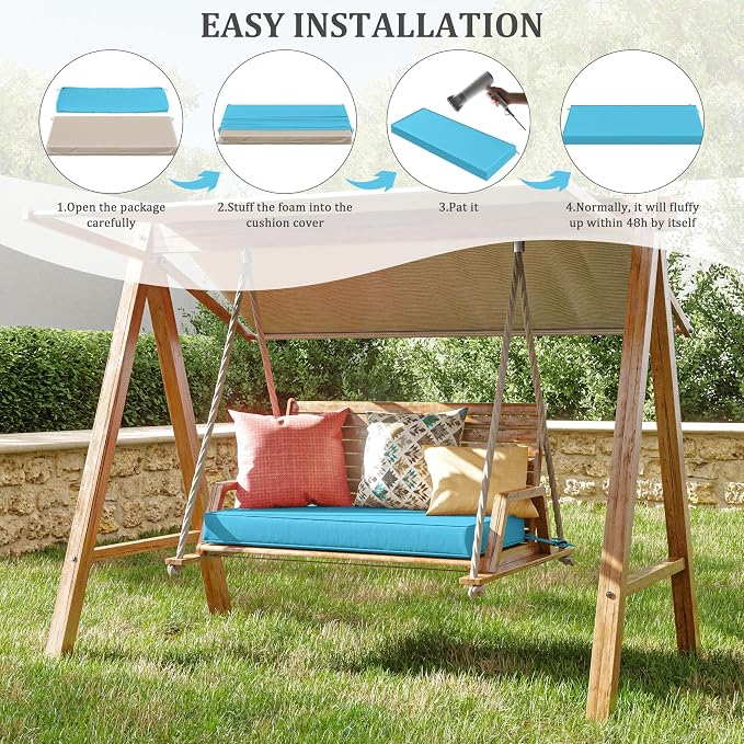 Premium Outdoor Bench Cushions for Patio Furniture 3.5inches Memory Foam Bench - Image 7