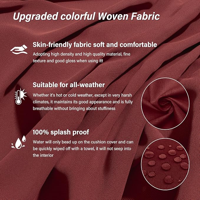14 Pcs Outdoor Cushion Covers Patio Cushion Slipcovers Replacement Splash Proof - Image 6