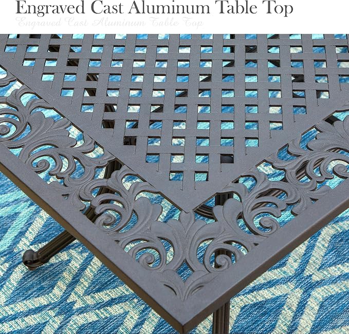 PHI VILLA 64" Outdoor Cast Aluminum Table - Image 4
