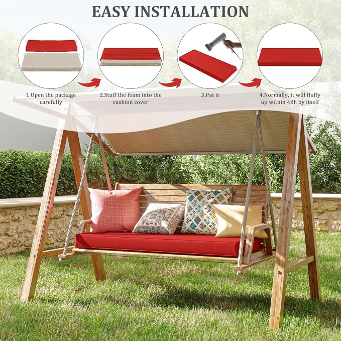 Premium Outdoor Bench Cushions for Patio Furniture 3.5inches Memory Foam Bench - Image 7