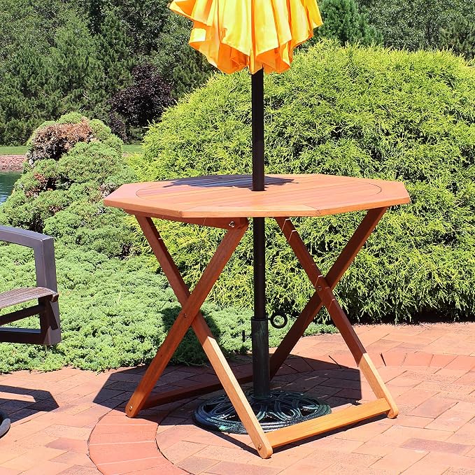 Sunnydaze Folding Meranti Wood Outdoor Dining Table - Image 5