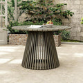 Merax Outdoor Dining Table 47.25" Round Extra-Large Acacia Wood Patio Dining by Merax