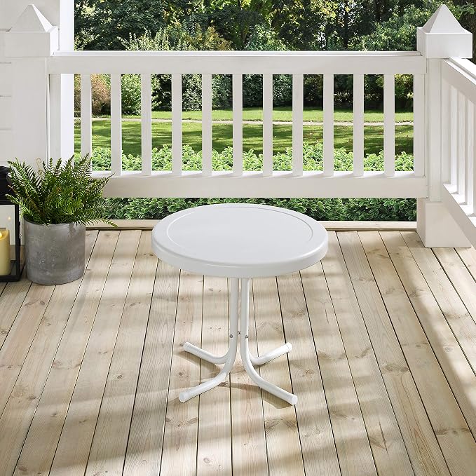 Crosley Furniture Griffith Weather Resistant Retro Metal Outdoor Side Table - Image 6