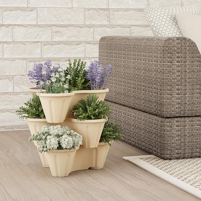 Set of 3 Stacking Planter Tower - Image 4