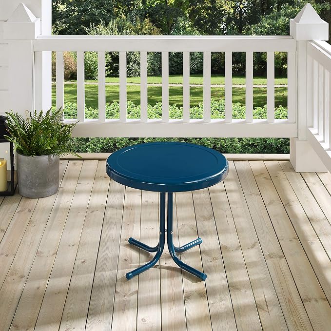 Crosley Furniture Griffith Weather Resistant Retro Metal Outdoor Side Table - Image 11