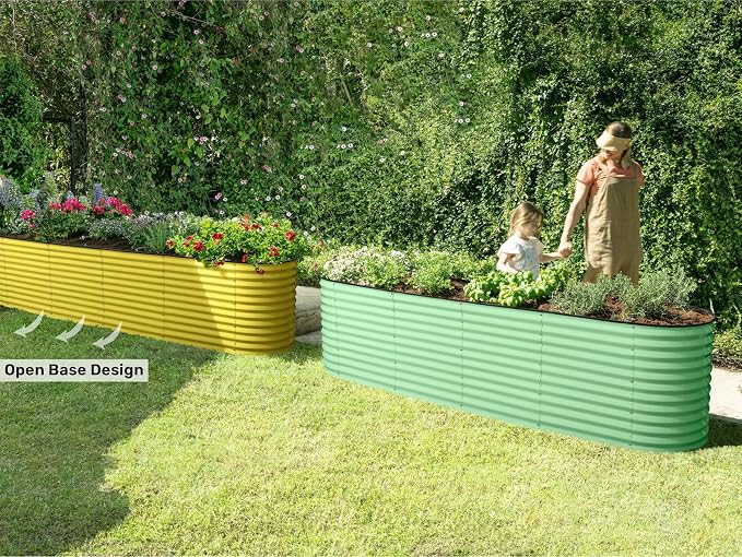9-in-1 Galvanized Raised Garden Beds Outdoor // 8×2×2.5 ft Modular Planter - Image 3