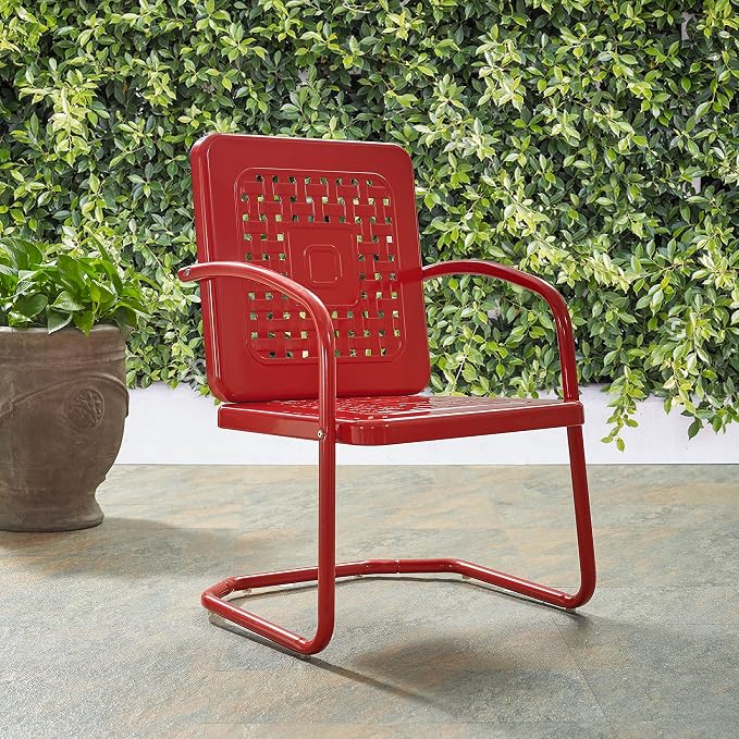 Crosley Furniture Bates 2-Piece Outdoor Chair Set, Retro Metal Patio Chairs - Image 10