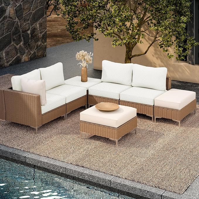 8Pcs Outdoor Cushion Covers, Patio Cushion Covers, Stretch Elastic Slipcovers - Image 5