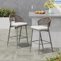Christopher Knight Home Hearth 30.25" H Patio Barstools Set of 2, Woven Wicker by ChristopherKnightHome