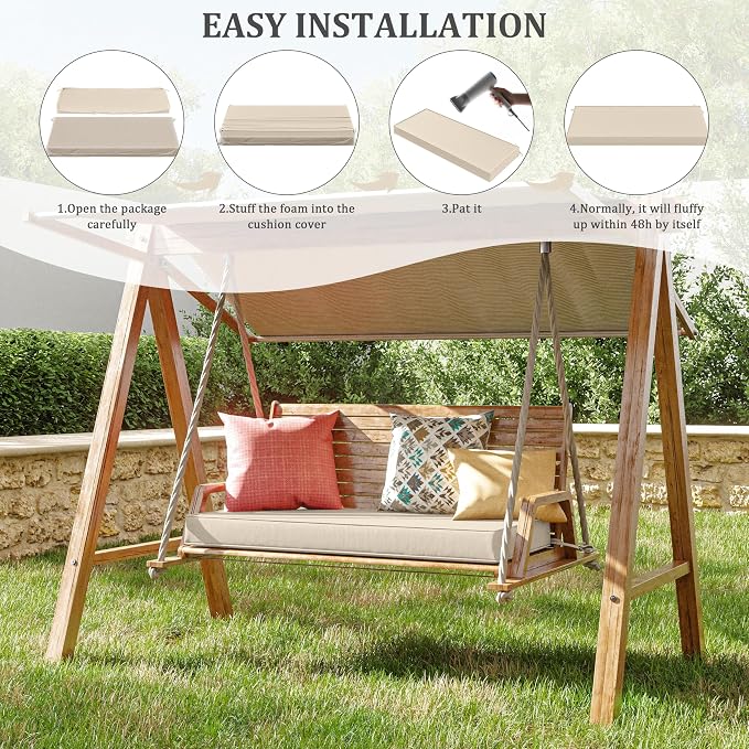 Premium Outdoor Bench Cushions for Patio Furniture 3.5inches Memory Foam Bench - Image 7