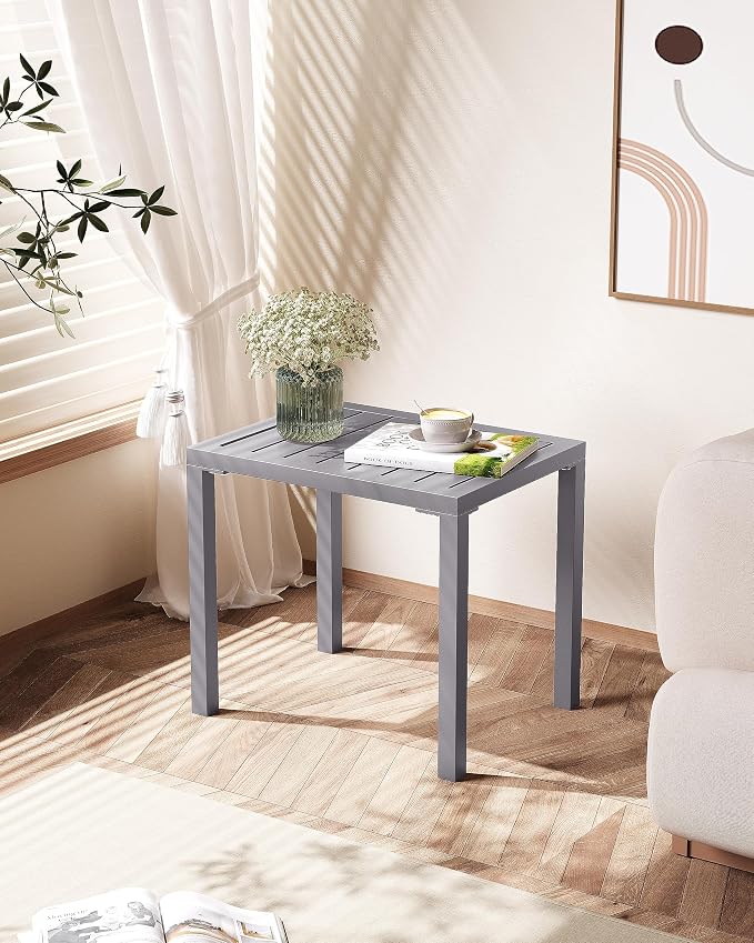 Crestlive Products Outdoor Side Table, Aluminum Rectangular Side/End Table - Image 8