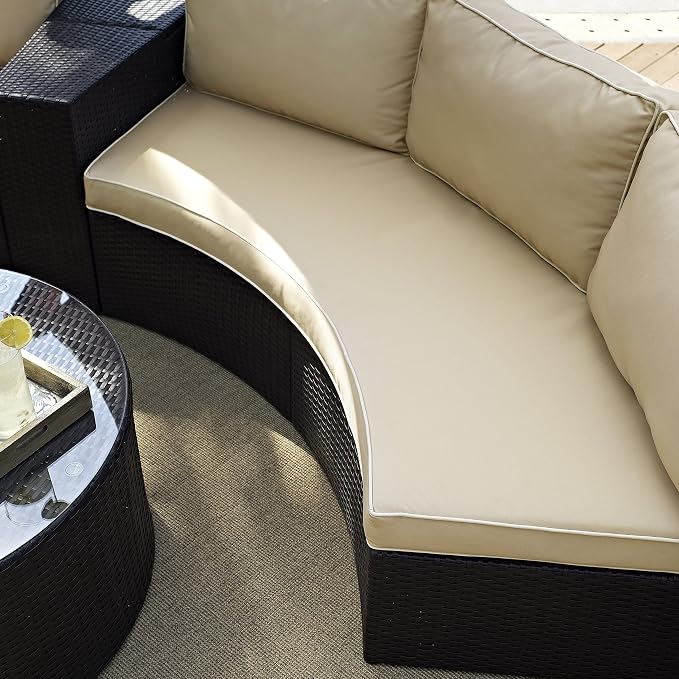 Crosley Furniture Catalina Outdoor Sectional Sofa, 3-Person Wicker Patio Couch - Image 7