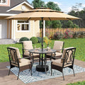 PHI VILLA 6 PCS Outdoor Dining Sets, All-Weather Round Patio Table and Chairs by PHIVILLAThepioneerofcomfortablehouseholdsupplies
