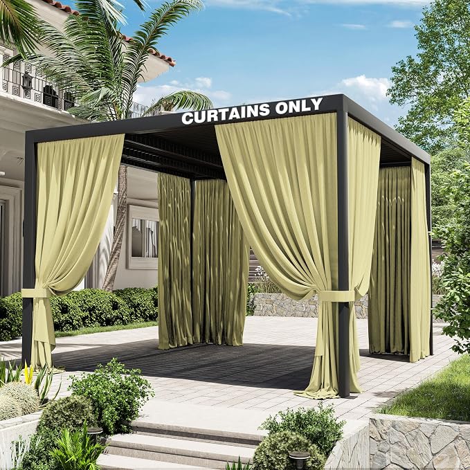 Gazebo Universal Replacement Privacy Curtain, 4-Panels Sidewall Curtains by WelcometoKimunukStore