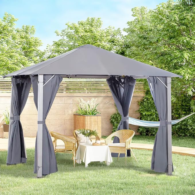 Outsunny 10' x 10' Patio Gazebo, Outdoor Gazebo Canopy Shelter - Image 3