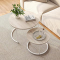 HOJINLINERO Round Coffee Table, Nesting Coffee Table Set of 2, Center Tables by HOJINLINERO